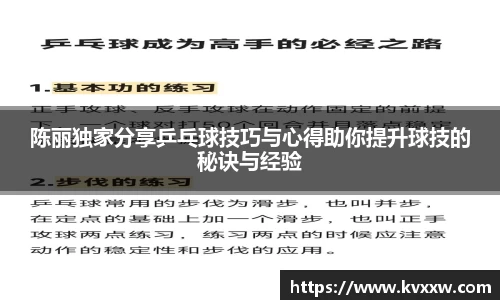 陈丽独家分享乒乓球技巧与心得助你提升球技的秘诀与经验