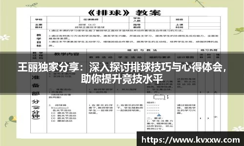 王丽独家分享：深入探讨排球技巧与心得体会，助你提升竞技水平